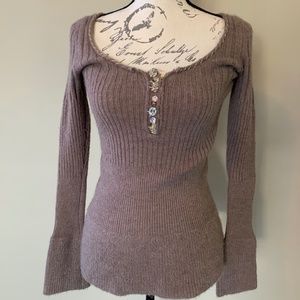 Light Brown Scoop Neck Free People Shirt